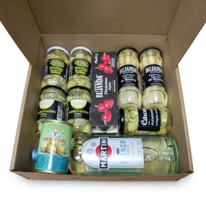 Pack La Huerta de Navarra con alcachofas, espárragos, pimientos y vermut blanco